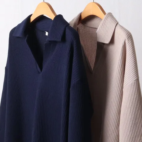 빅사이즈 옷 오픈 골지 카라티셔츠 1117595S 여성의류