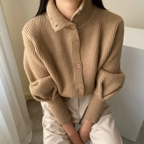 [브리치] 허그허그 / 메임 터틀넥 니트 가디건 3COLOR