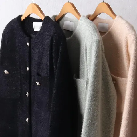 노카라 펄 숏 자켓 111F672S 빅사이즈 여성의류