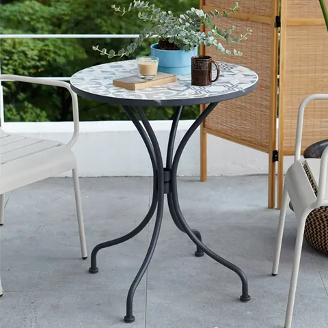 [리퍼]패턴 원형 테라스 카페테이블 3colors