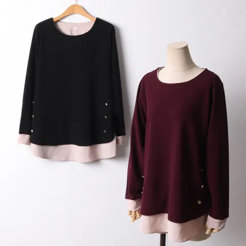 빅사이즈 111 로망스프릴긴팔티셔츠 DOLF740