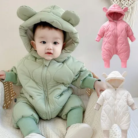 곰돌이 유아 누빔 패딩우주복66-90 204531