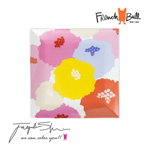 프렌치불 정사각접시 1P 대 달리아 패턴 24cm