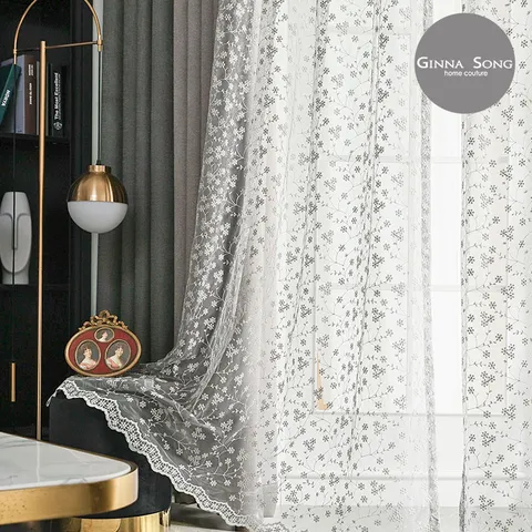 [지나송] 제나 자수 암막커튼 풀세트