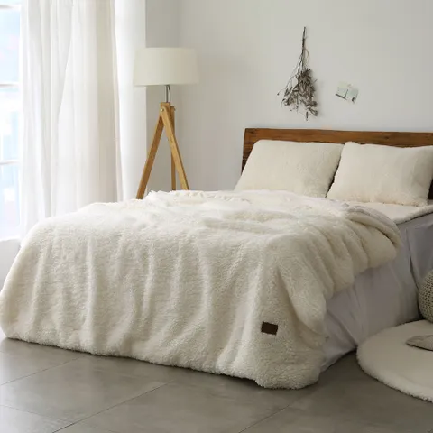 푸들 양털 극세사 차렵이불+베개커버2 세트Q