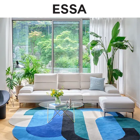 아르떼 4인 스윙기능 카시미라 패브릭 소파+스툴