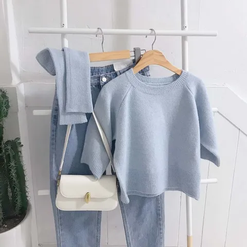 [브리치] 보블리에 / (워머set) 로맨틱 반팔 니트