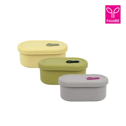 실리콘 스팀홀용기 350ml / 타원형 밀폐용기