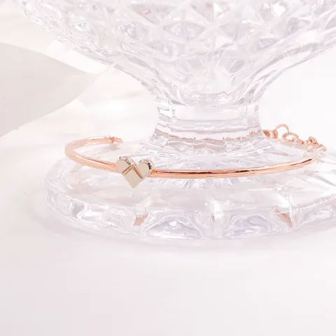 오팔하우스 14k 민자 와플 하트 뱅글 팔찌 OPGDB149