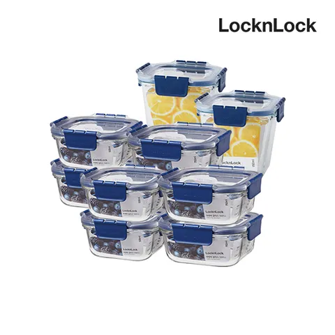 [본사] 락앤락 탑클라스 정사각 10P 세트 (500ml 4P+750ml 4P+950ml 2P)