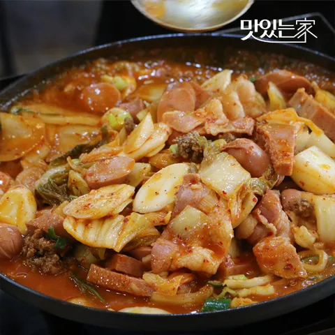 맛있는家 정순옥 부대찌개 의정부 부대볶음 2인분 라면사리포함
