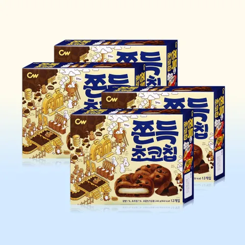 CW 청우 쫀득 초코칩 240g 12개입 x4통 /  쿠키과자
