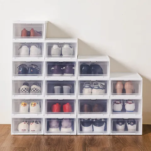 아이리스 투명/화이트 슈즈박스 NSB-340 6개입