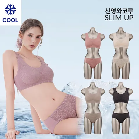 신영와코루 슬림업 53차 레이스 프리컷 브라팬티 4세트