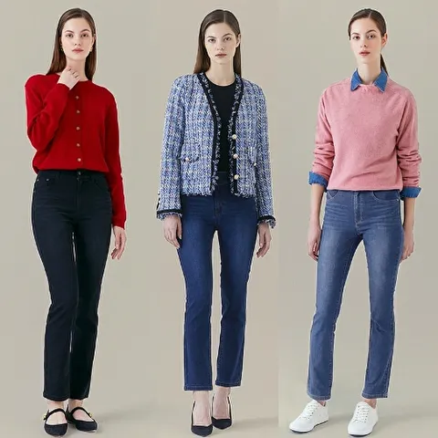 [하프클럽] 22FW 여성 스트레치 밴딩 데님 3종