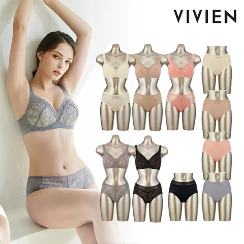 비비안 스킨핏 소프트볼륨 레이스 풀컵 브라팬티세트 15종