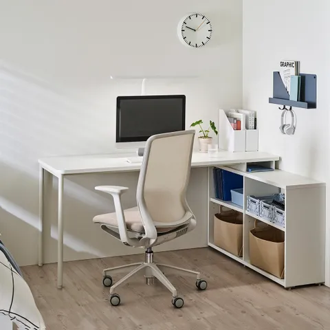 한샘 티오 ㄱ자책상 160cm  컬러 택1