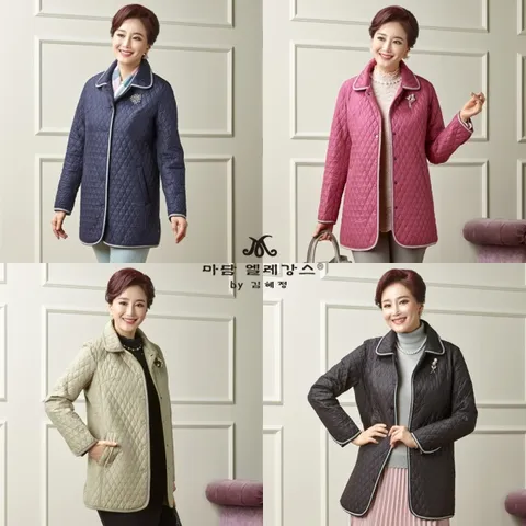 [마담엘레강스]스포티 바인딩 양면 퀄팅 재킷 K211JK01