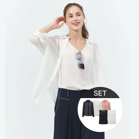 [하프클럽] 26SS 시스루 시어 셔츠3종+이너2종(총5종)