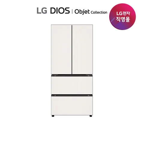 LG Fit & Max 오브제 김치톡톡 글라스 4도어 480L 김치냉장고 Z484GBB123S