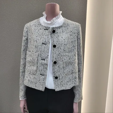 라운드 숏기장 트위드재킷 CAEW9-WJK700_IC