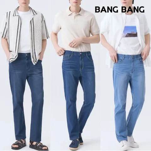 [뱅뱅] 남성 썸머 라이크라 시그니처 데님 3종세트