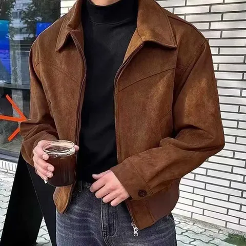 스웨이드 투웨이 지퍼 블루종 자켓 남친룩 봄 간절기 블루종자켓 바람막이 남자자켓