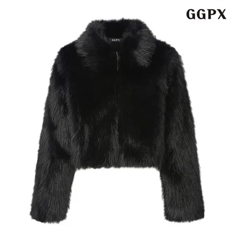 카라넥 솔리드 소프트 퍼 페미닌 긴팔 자켓 (GODJK009D)