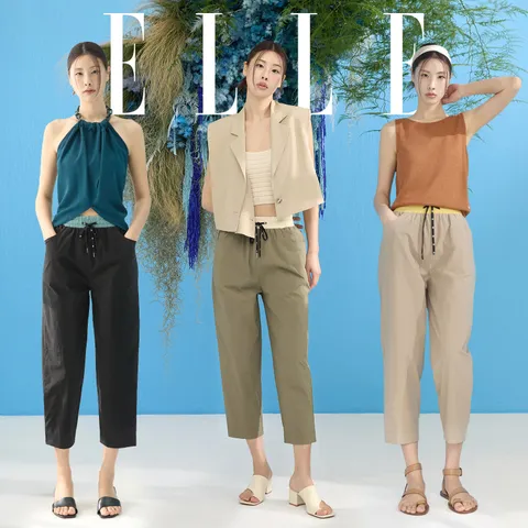 엘르[ELLE] 배색 밴딩팬츠 3종