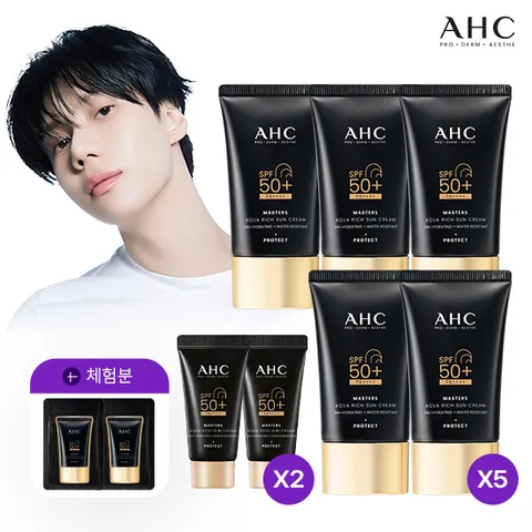 [방송2] AHC 마스터즈 아쿠아 리치 선크림 60ml 5개 + 10ml 2개