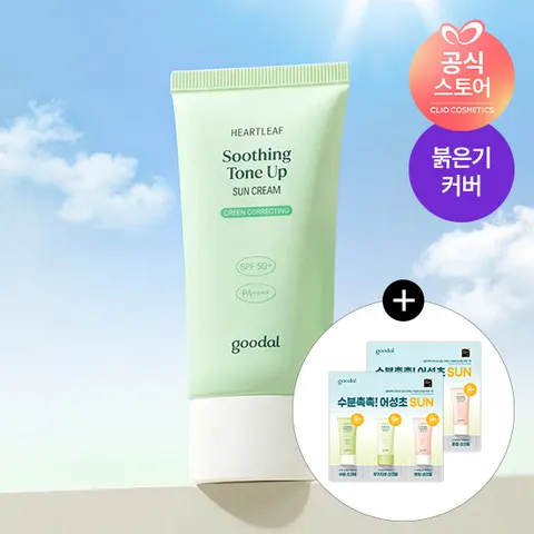 어성초 진정 그린 톤업 선크림 50ml [사은] 구달 수분선크림+무기자차선크림+톤업선크림 3종샤셰*2EA