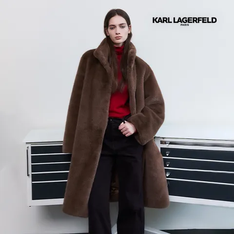 [온플] 칼라거펠트 25FW FAUX밍크 롱 코트