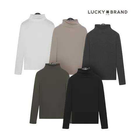 3-1. 럭키브랜드 24FW 기모 터틀넥 티블라우스 5종