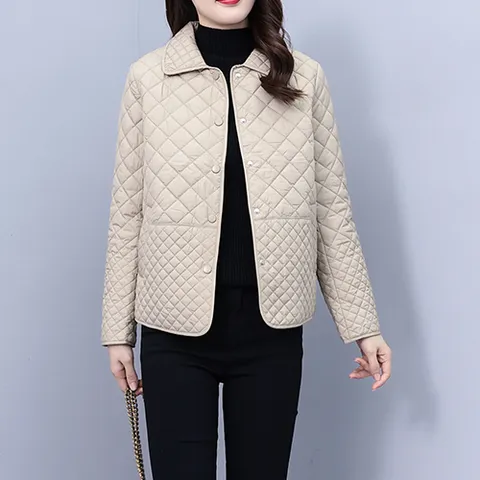 238712 - 카라 경량 숏 패딩 점퍼 여성경량패딩 숏패딩 퀼팅점퍼 퀼딩패딩 누빔패딩 트위드패딩 경량패딩 누빔점퍼