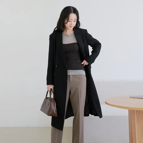 [최초가 199,000원][르포엠][소재올킬]맥시 테일러드 울100 자켓