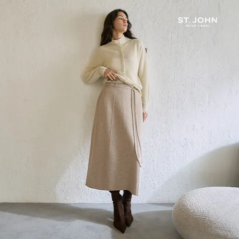 1-5. 센존블루라벨 26FW 울캐시블렌드 롱 니트 스커트
