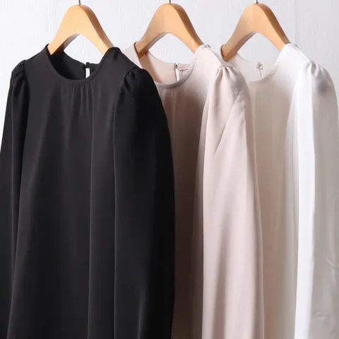 쉬폰 프리 셔링 블라우스 208I025S 빅사이즈 여성