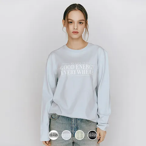 [지오다노] 395501 여 그래픽 긴팔티 (굿에너지)