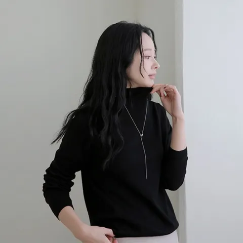 [최초가 89,000원][소재올킬]메리노울100 포인텔 모크넥 니트