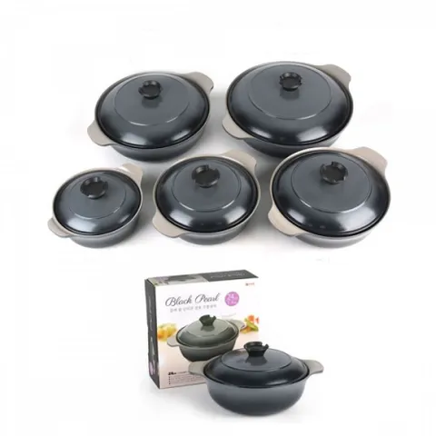 블랙펄 주물냄비 세라믹코팅 인덕션 양수냄비 찌개 주물냄비 통주물 세라믹코팅