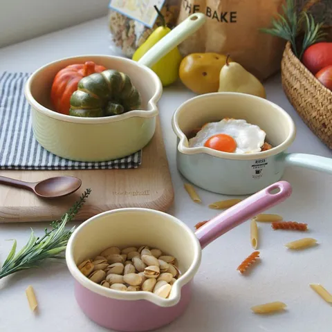 RIESS 누벨르 밀크팬 법랑 편수냄비 인덕션팬 팬 인뎍션 하이라이트 겸용 법랑냄비