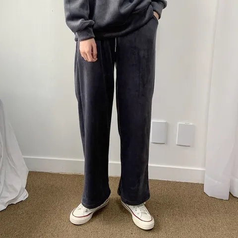 [하프클럽/제니유]나인스 여성 겨울 밍크 기모 코듀로이 와이드 밴딩 팬츠