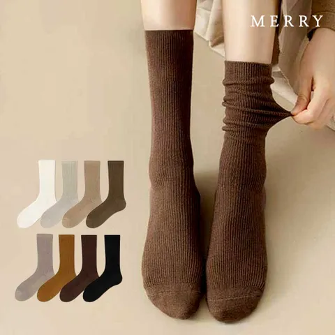 [메리삭스] 가장 많이 신는 퓨어코튼 골지삭스 5족 세트/여성양말