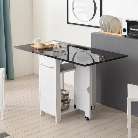 뉴욕퍼니처 도도 하이그로시600 접이식 이동 테이블