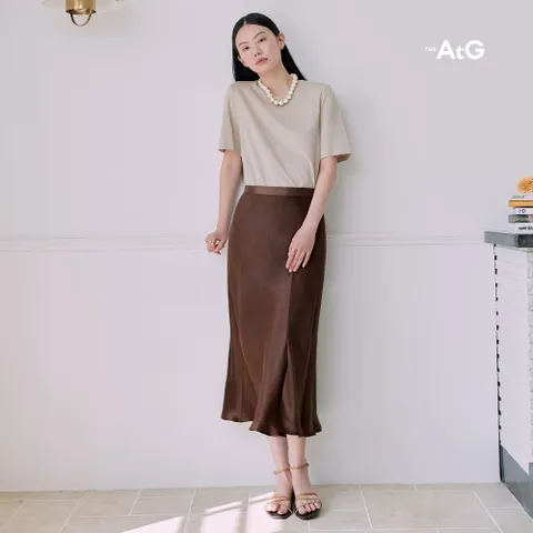 5-3. [론칭가69,900원] 더엣지 아세테이트100 슬릿 스커트