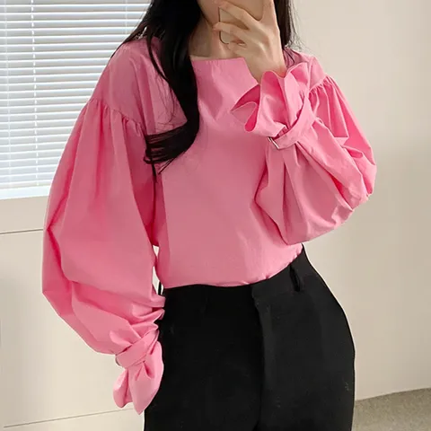 H스타일DK오링퍼프BL 여성 봄블라우스 여자봄브라우스 봄셔츠 봄남방