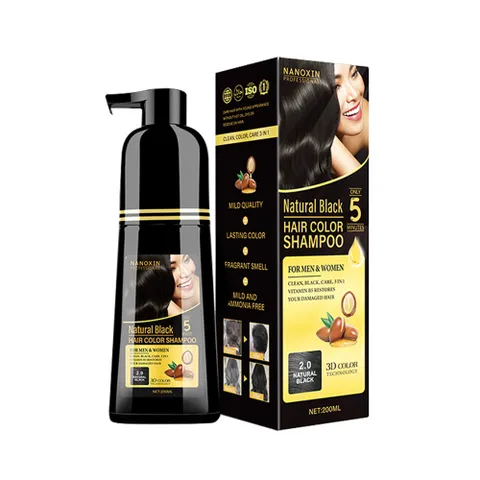 나녹신 새치 염색샴푸 흰머리커버 샴푸 - 블랙 200ml