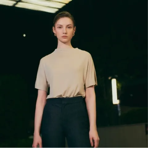 [최초가19,900]존스뉴욕 실크블랜드 티블라우스_베이지