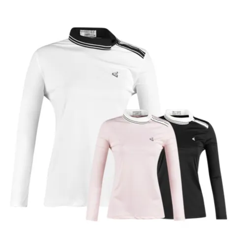 여성 골프 웨어 의류 퍼포먼스 스윙 긴팔 카라 티셔츠