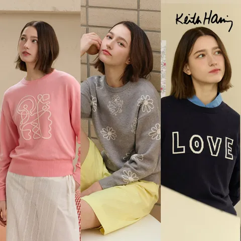 [최초가89,900] 키스해링 25SS 수플레 자카드 니트 3종 여성